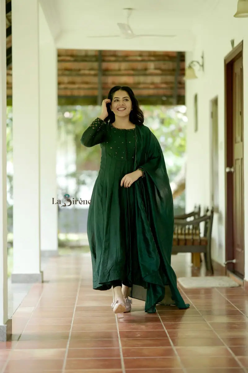 Handworked Panel Cut Kurta with Dupatta