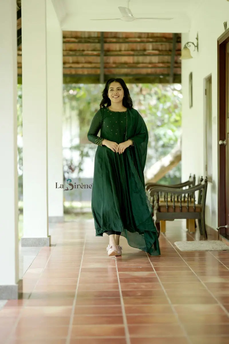 Handworked Panel Cut Kurta with Dupatta