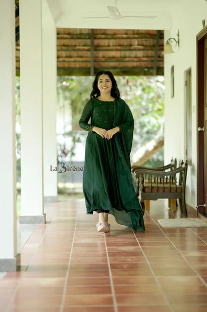 Handworked Panel Cut Kurta with Dupatta